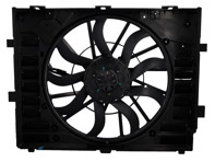 Water radiator air duct with fan. Porsche 958 Cayenne >>2014 - 95810606140, 95810606130, 95810606131, 958121203A